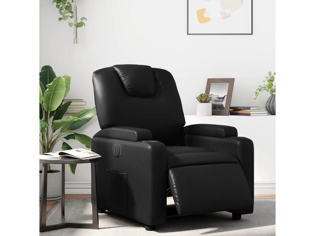 Black Faux Leather Accent Chair - dlz1766579836435