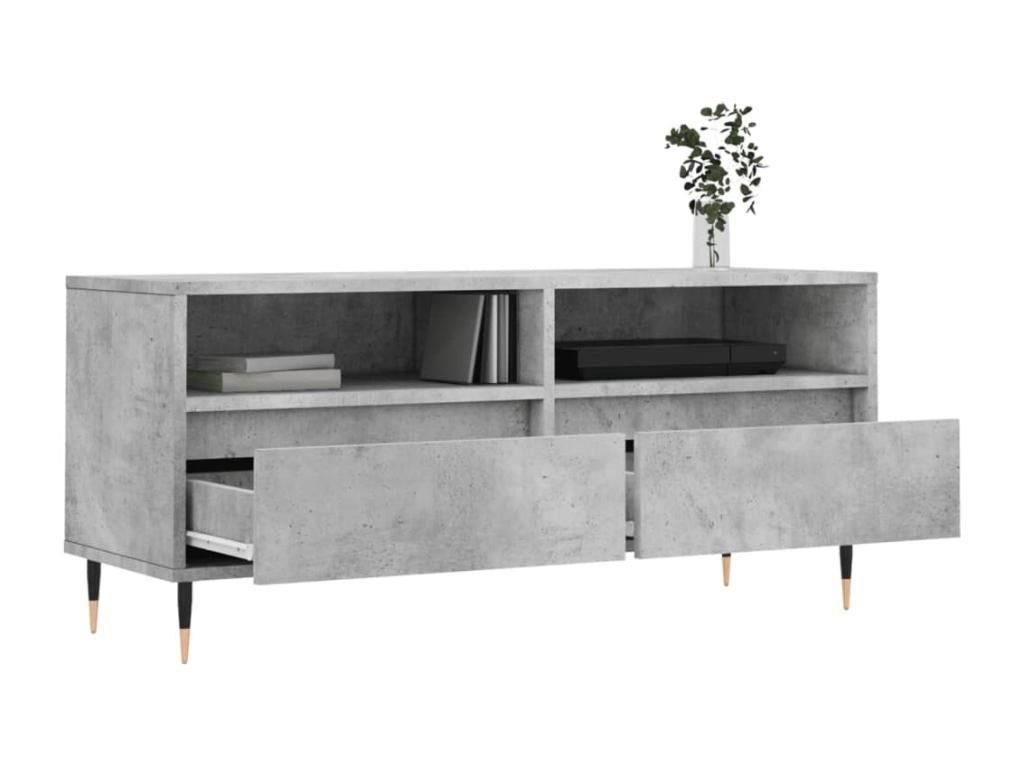 Gray Engineered Wood TV Stand, 100 x 34.5 x 44.5 cm