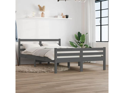 Gray Solid Wood Bed Frame, 150 x 200 cm
