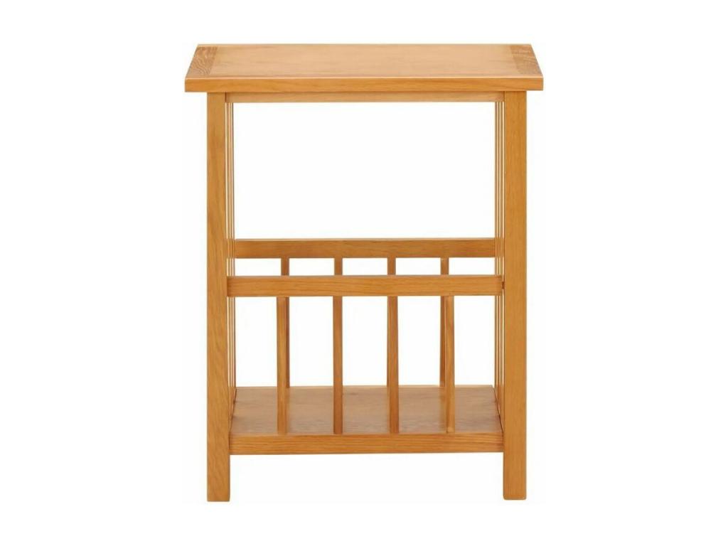 Brown Oak Wood Side Table