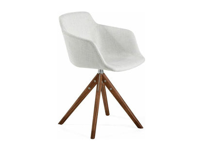 White Fabric Chair Set of 2