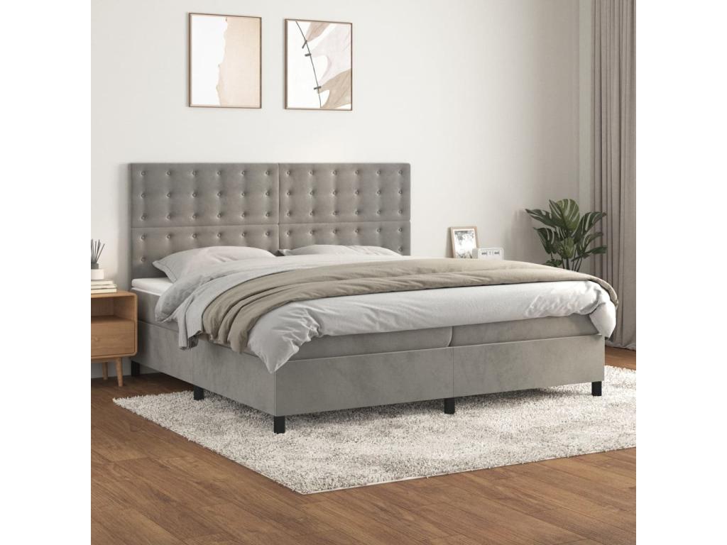 Gray Velvet Mattress, 200 x 200 cm - dlz1766579856638