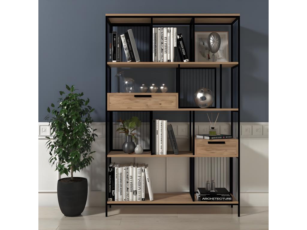 Brown Metal Bookcase