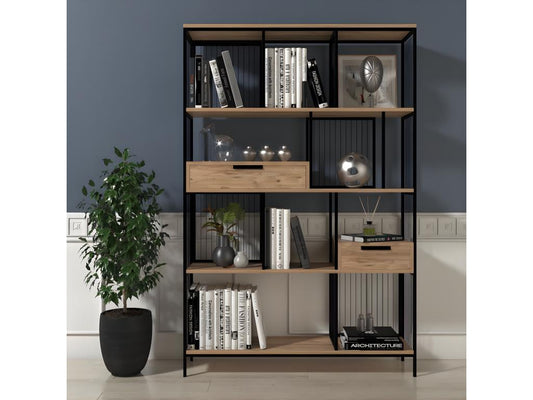 Brown Metal Bookcase
