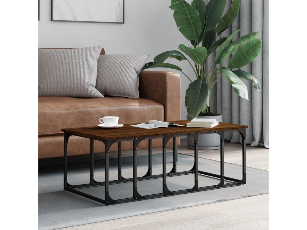 Brown Engineered Wood Coffee Table, 100 x 50 x 35.5 cm