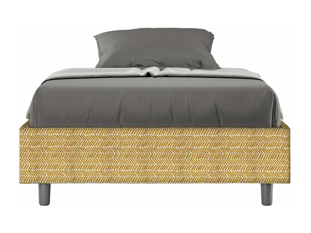 Yellow Fabric Bed Frame, 120 x 210 cm