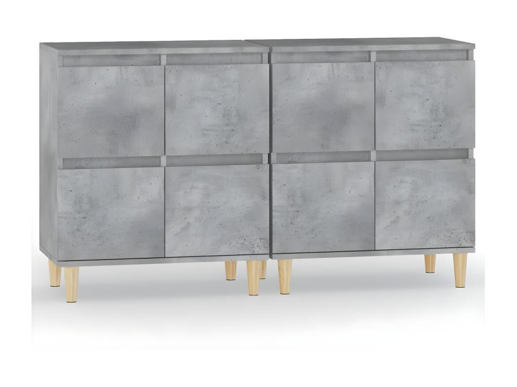 Gray Engineered Wood Sideboard, 60 x 35 x 70 cm
