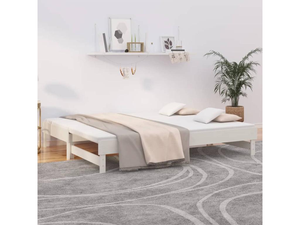 White Pine Wood Bed Frame, 2 x 100 x 200 cm