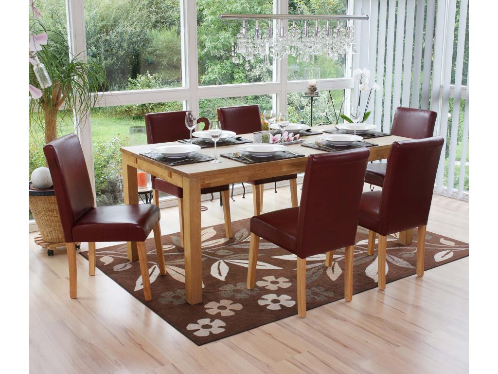 Red Faux Leather Chair Set of 6