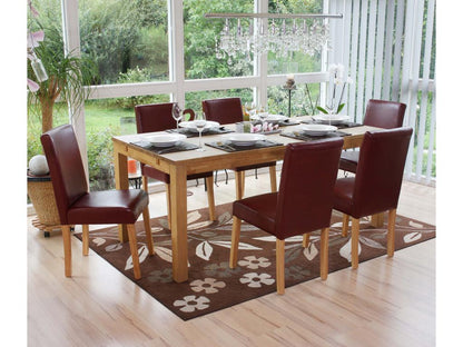 Red Faux Leather Chair Set of 6