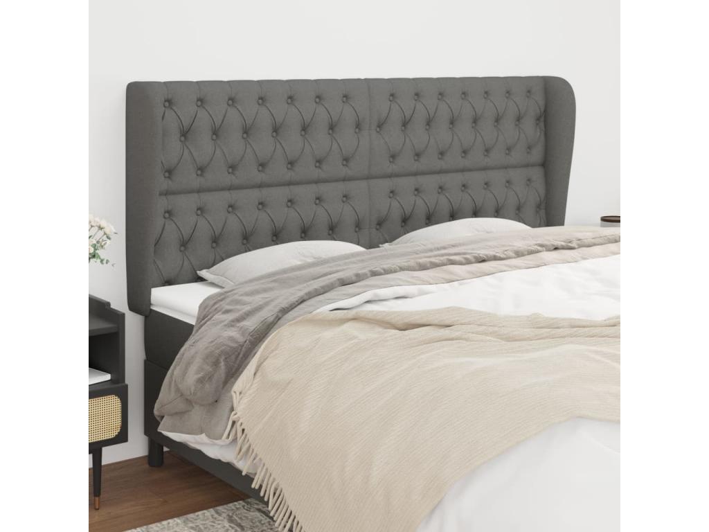 Gray Fabric Headboard, 203 x 23 x 118 cm