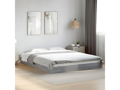 Gray Engineered Wood Bed Frame, 150 x 200 cm
