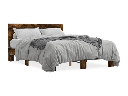Brown Engineered Wood Bed Frame, 140 x 190 cm