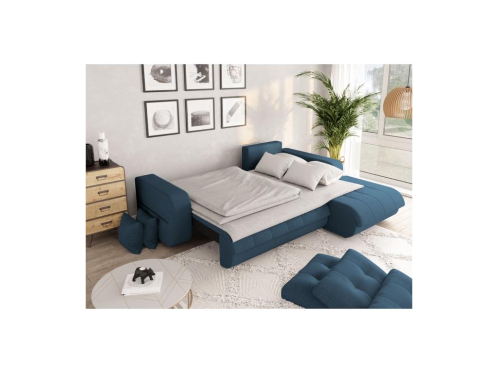 Blue Fabric Sofa Bed