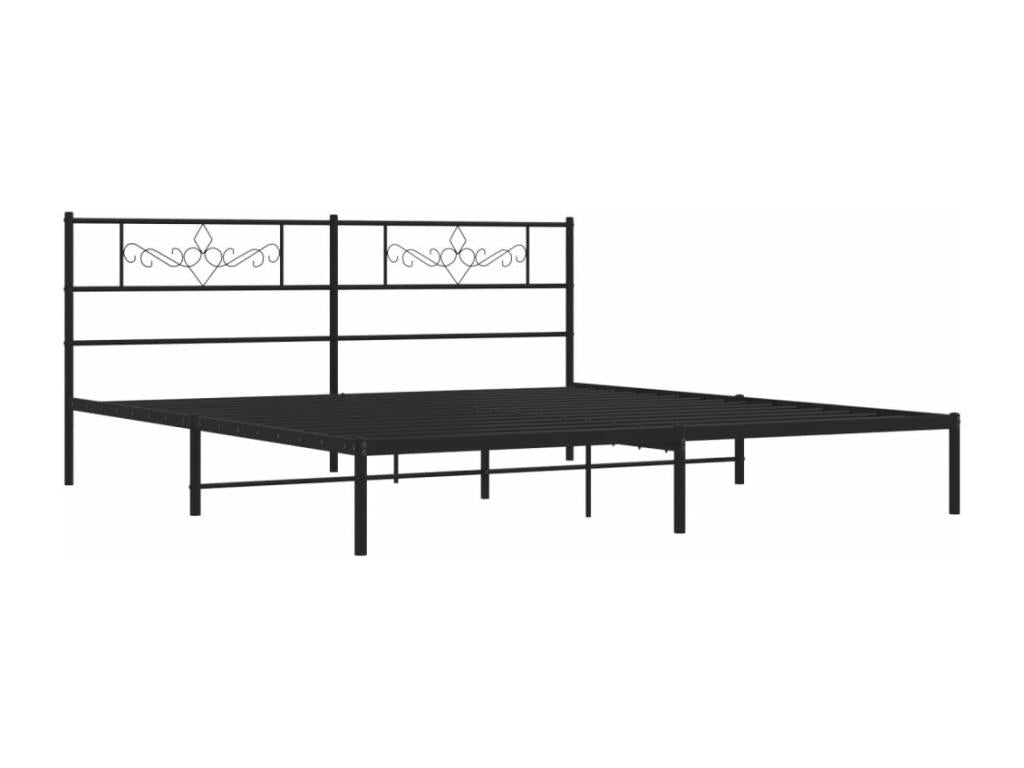 Black Metal Headboard, 180 x 200 cm