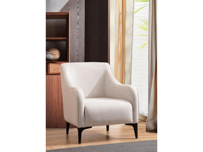 White Fabric Accent Chair - dlz1766579881287