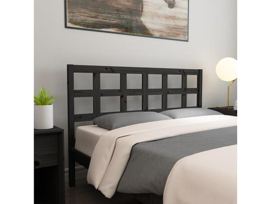 Black Solid Wood Headboard, 156 x 4 x 100 cm