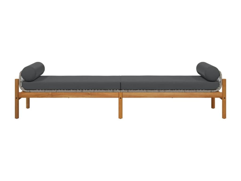 Gray Woven Wicker Bench