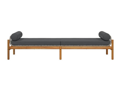 Gray Woven Wicker Bench