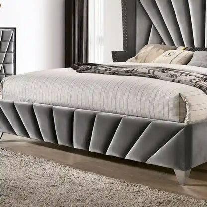 Furniture of America Ambrosia Traditional Fabric Upholstered Panel Bed