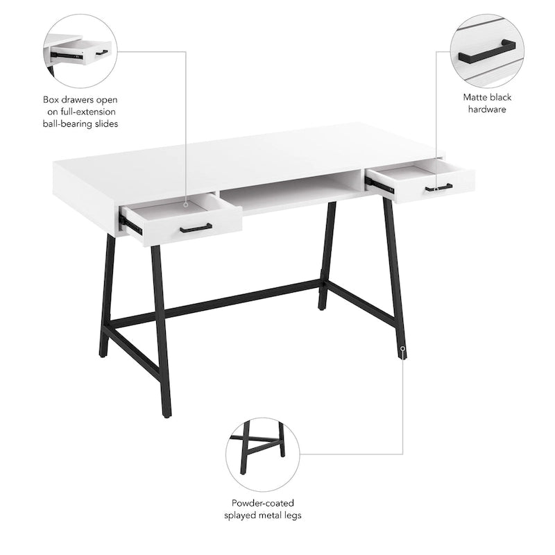 Bush Furniture Steele 54W Writing Computer Desk with Storage