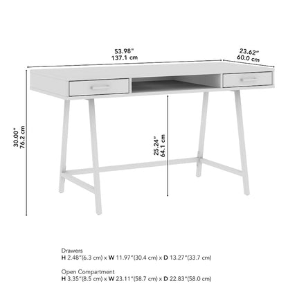 Bush Furniture Steele 54W Writing Computer Desk with Storage