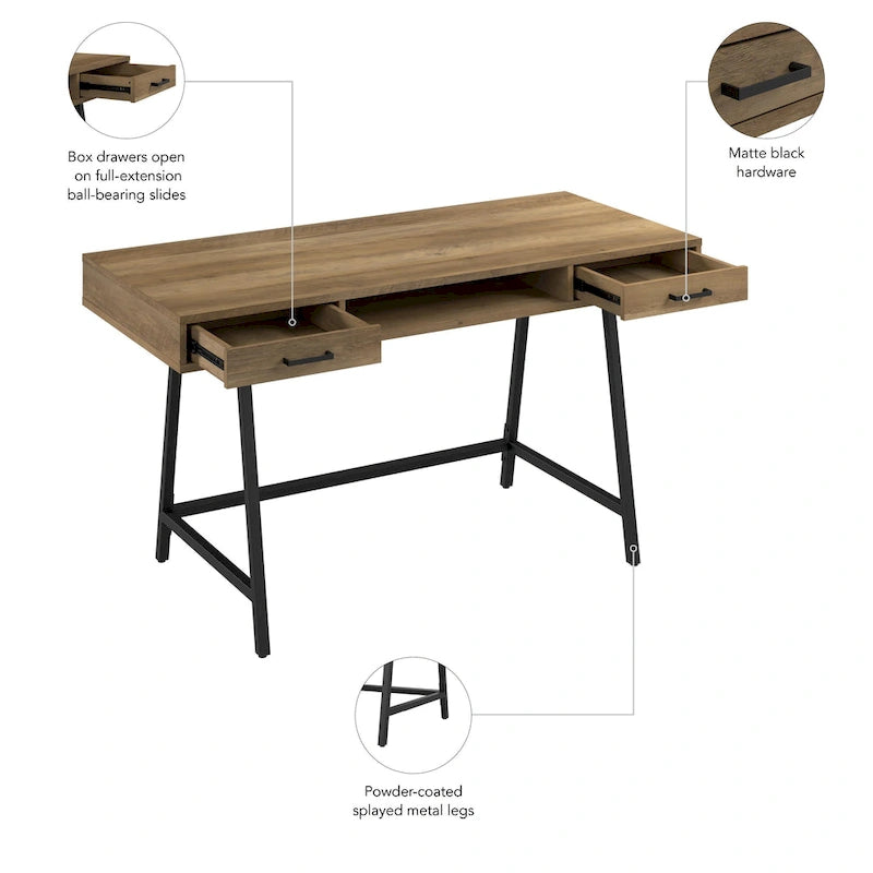 Bush Furniture Steele 54W Writing Computer Desk with Storage