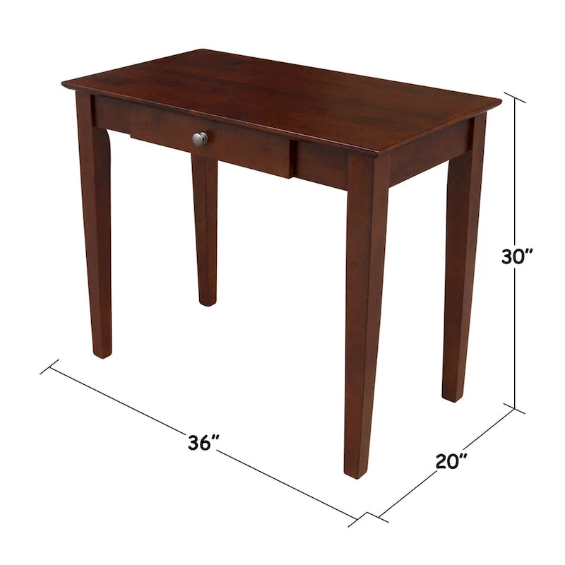 Wooden Writing Desk with Butcher Block Surface