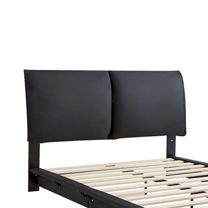 Upholstered Platform Bed with Sensor Light and Ergonomic Design Backrests