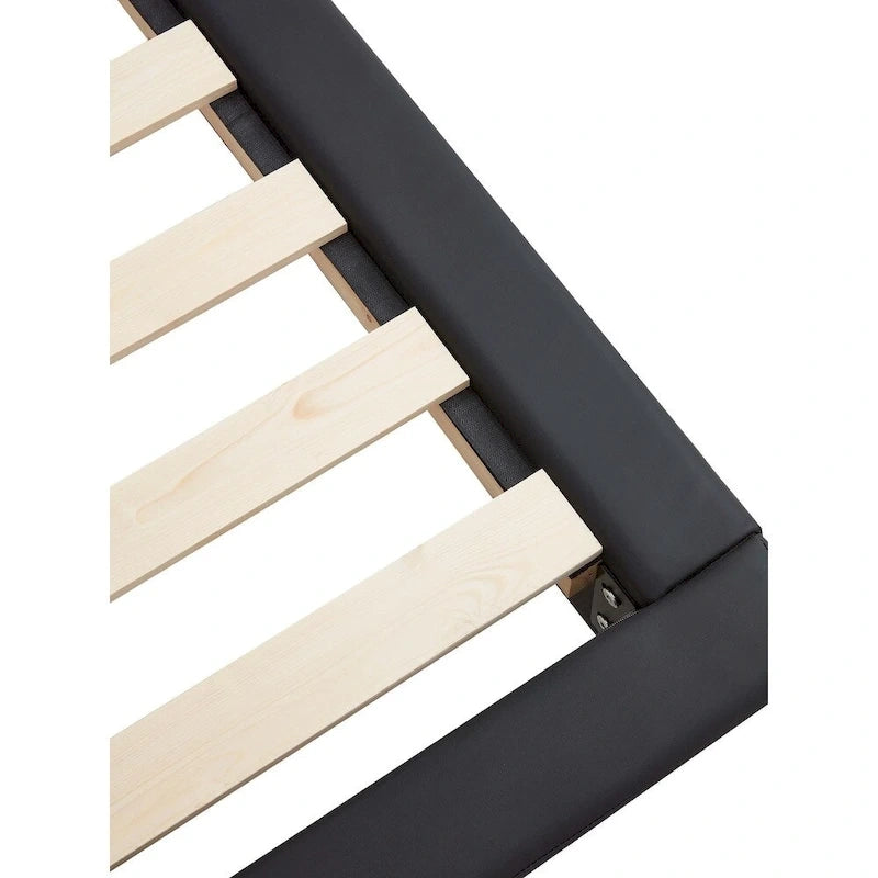 Upholstered Platform Bed with Sensor Light and Ergonomic Design Backrests