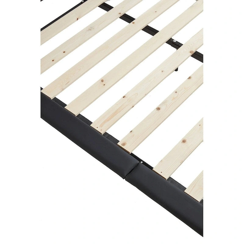 Upholstered Platform Bed with Sensor Light and Ergonomic Design Backrests