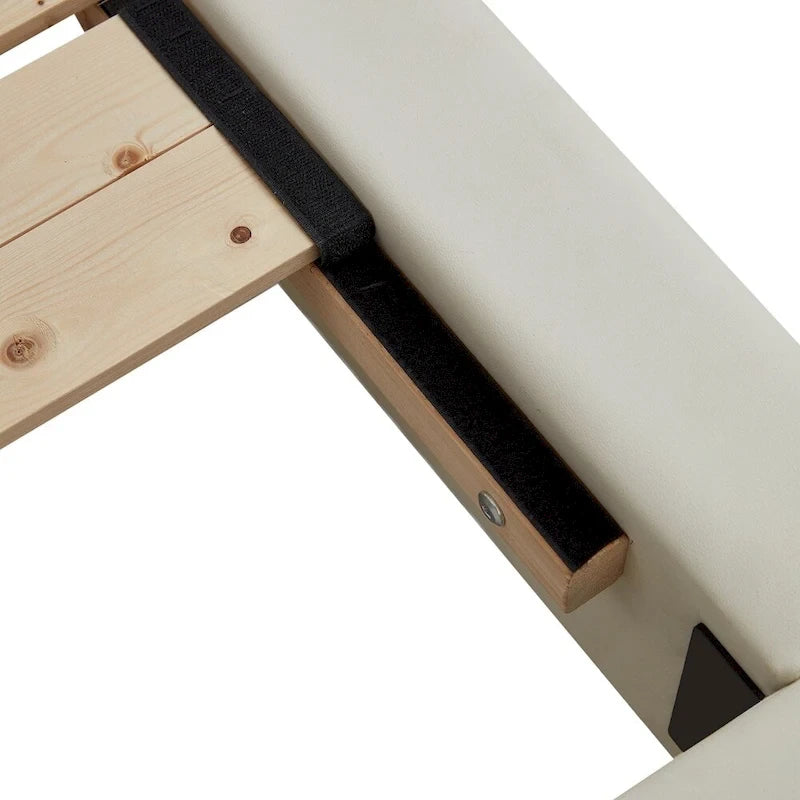 Upholstered Platform Bed with Sensor Light and Ergonomic Design Backrests