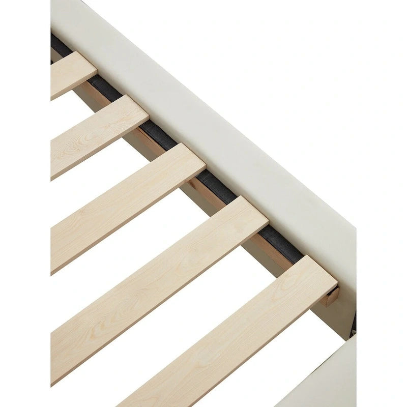 Upholstered Platform Bed with Sensor Light and Ergonomic Design Backrests