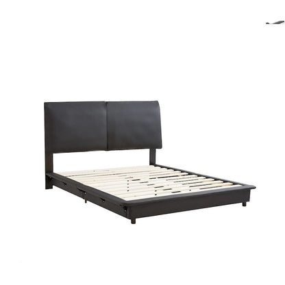 Upholstered Platform Bed with Sensor Light and Ergonomic Design Backrests