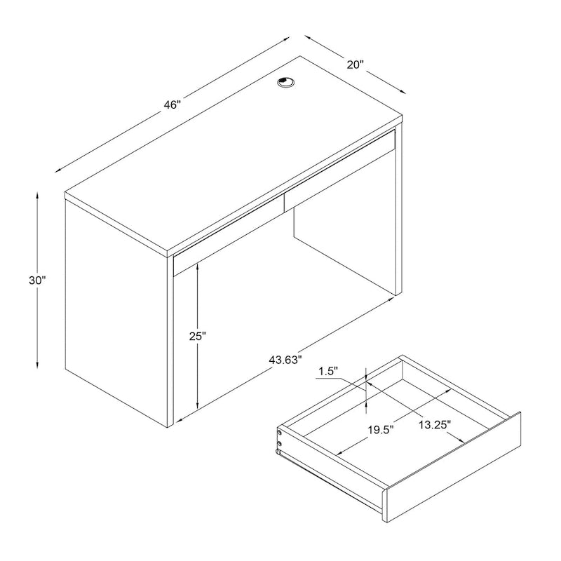 Dublin Mission Grey Two Drawer Desk