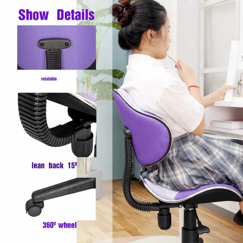 JJS Ergonomic Mesh Office Chair Adjustable Lumbar Support Computer Desk Chair