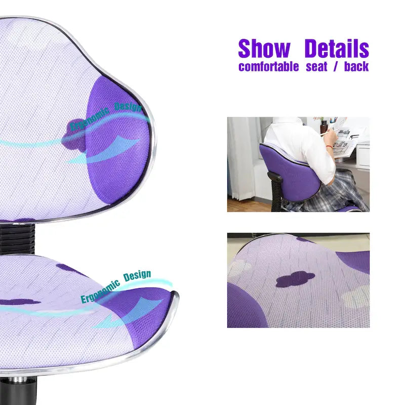 JJS Ergonomic Mesh Office Chair Adjustable Lumbar Support Computer Desk Chair