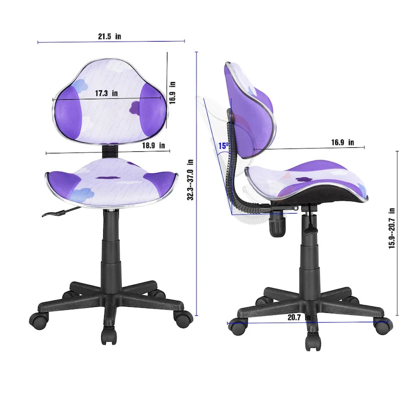 JJS Ergonomic Mesh Office Chair Adjustable Lumbar Support Computer Desk Chair