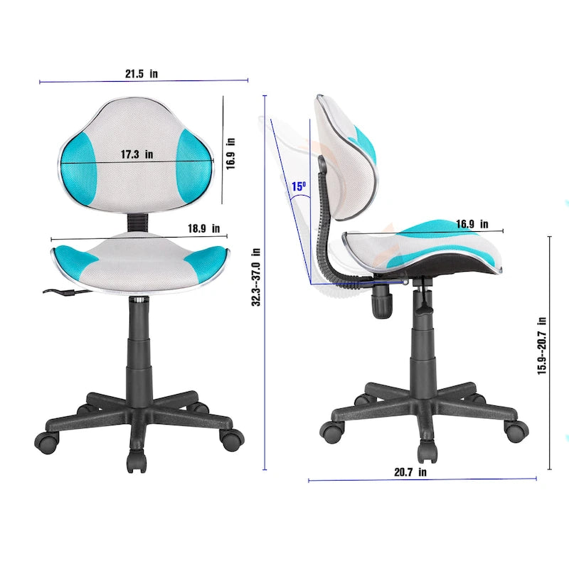 JJS Ergonomic Mesh Office Chair Adjustable Lumbar Support Computer Desk Chair