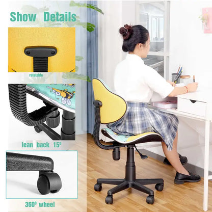 JJS Ergonomic Mesh Office Chair Adjustable Lumbar Support Computer Desk Chair