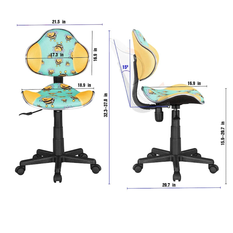 JJS Ergonomic Mesh Office Chair Adjustable Lumbar Support Computer Desk Chair