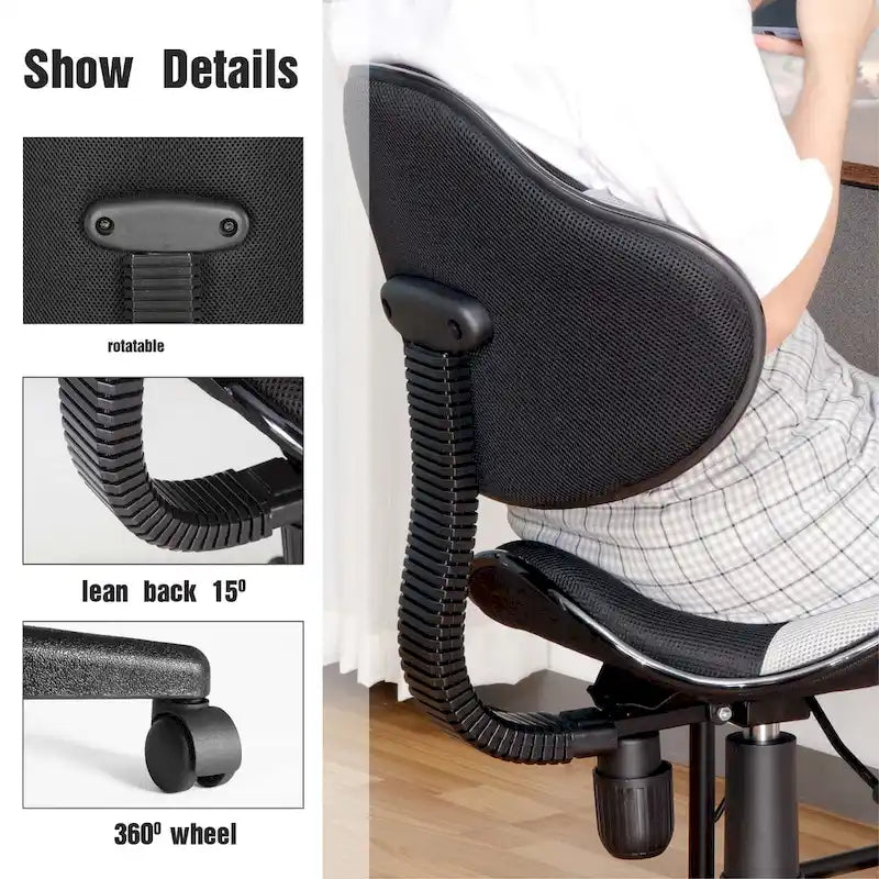 JJS Ergonomic Mesh Office Chair Adjustable Lumbar Support Computer Desk Chair