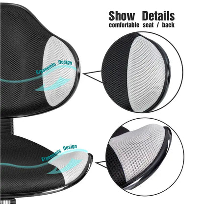 JJS Ergonomic Mesh Office Chair Adjustable Lumbar Support Computer Desk Chair