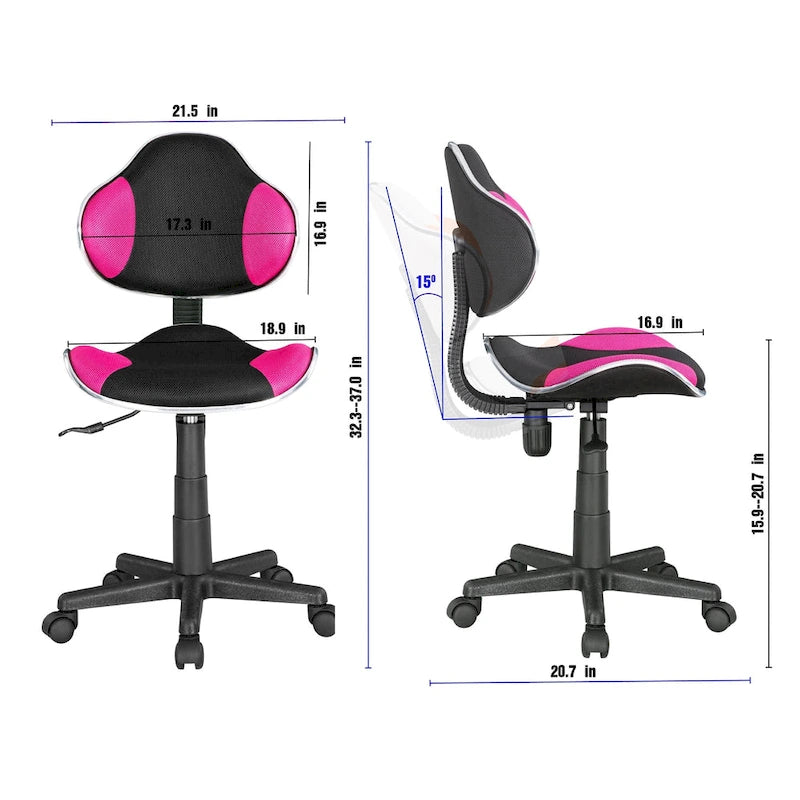 JJS Ergonomic Mesh Office Chair Adjustable Lumbar Support Computer Desk Chair