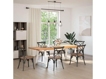 Brown Oak Wood Dining Table