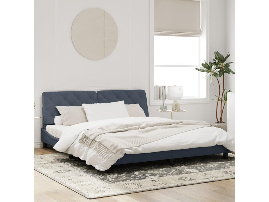 Gray Velvet Bed Frame, 180 x 200 cm