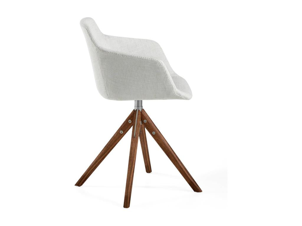 White Fabric Chair Set of 2