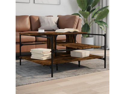 Brown Engineered Wood Coffee Table, 100 x 100 x 48.5 cm