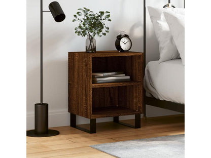 Brown Engineered Wood Nightstand, 40 x 30 x 50 cm