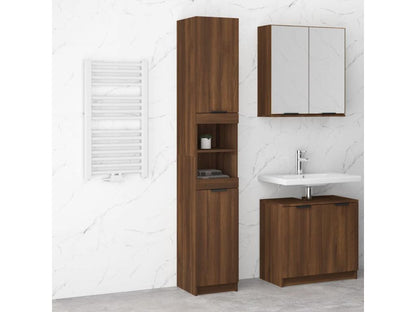 Brown Engineered Wood Wardrobe, 32 x 34 x 188.5 cm
